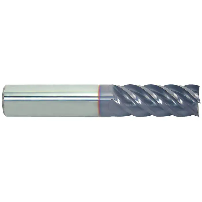 Crafted NIAGARA N61991 1/4" Size, 3/8" LOC, 5 Flute, AlTiN Solid Carbide Square End Mill