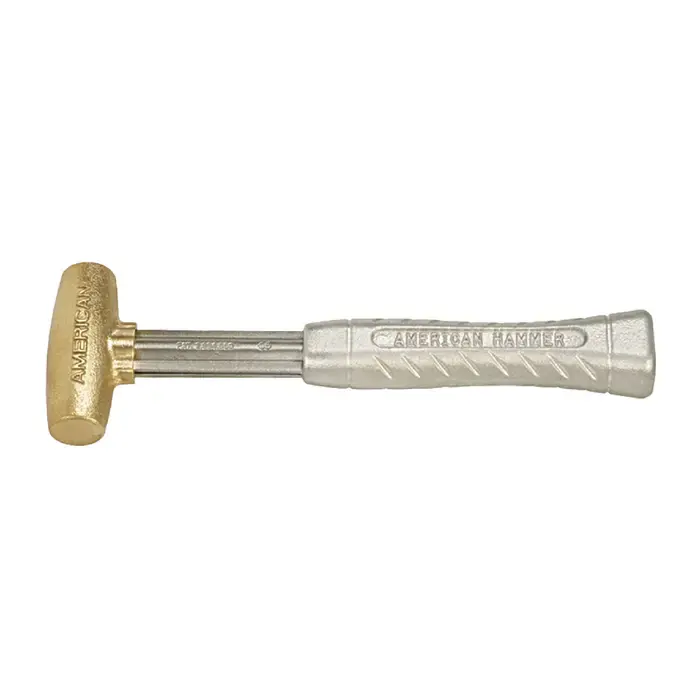 Instant Buy AMERICAN HAMMER AM15BRAG 1-1/4" Face Diameter, 1.5 lbs. Head Weight, 12" Overall Length Brass Hammer