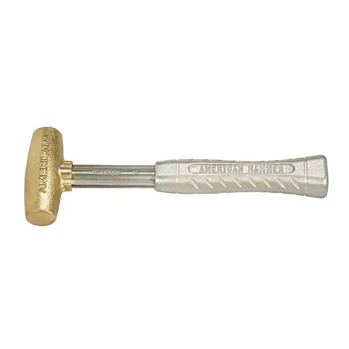 Buy Direct AMERICAN HAMMER AM2BRAG 1-1/4" Face Diameter, 2 lbs. Head Weight, 12" Overall Length Brass Hammer