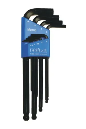 EKLIND 13609 1.5mm to 10mm Hex Size, 3.03", 3.19", 3.48", 3.88", 4.09", 4.57", 5.43", 6.20", 6.58" Long Arm Length, Black Oxide Finish Ball Key Order Now