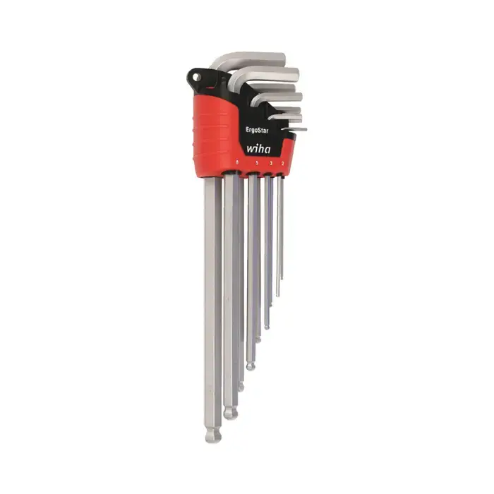 Luxury WIHA 66996 1.5mm to 10mm Hex Size, Assorted Long Arm Length, Chrome Finish Ball Key