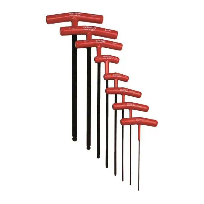 BONDHUS BTX80M 2mm - 10mm Size, Assorted Long Arm Length, Black Oxide Finish T Handle Hex Key Fresh Stock
