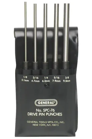 Hassle-Free Returns GENERAL TOOL G-SPC76 Punch Set Type, Pin Style, 5 No. of Pieces in Set Punch & Chisel Set