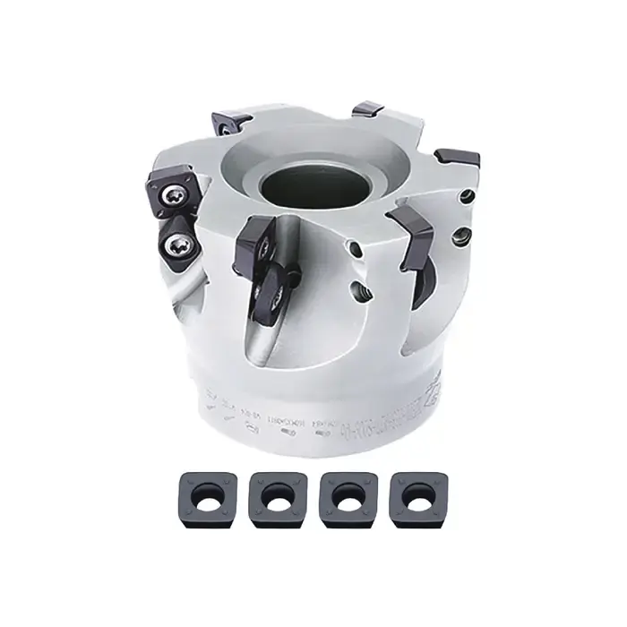 Crafted ZCC-CT KIT1-XMR01-11-03 - 4.000" - High Feed Indexable Face Mill Set with Inserts, Right Hand