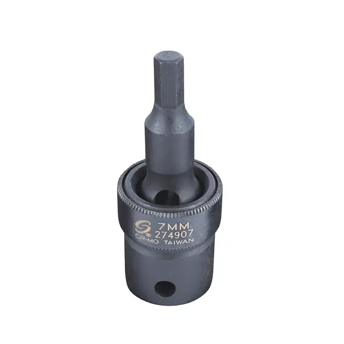 Certified SUNEX 274907 1/2" Drive Size, 7mm Hex Size, Universal Impact Style Hex Bit Socket