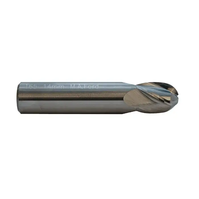 Authentic M.A. FORD 16515750 4.00mm Size, 8.00mm LOC, 4 Flute, Solid Carbide Ball End Mill