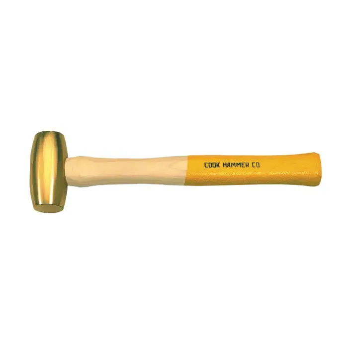Authentic COOK 704 1-3/8" Face Diameter, 2 lbs. Head Weight, 13" Overall Length Brass Hammer