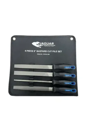 Best Price JAGUAR ABRASIVES JAG-04 Flat, Round, Half Round, and Mill, Bastard Cut American Pattern Machinist File - Coarse, Flat, Round, Half Round, and Mill Shape, T12 Carbon Steel