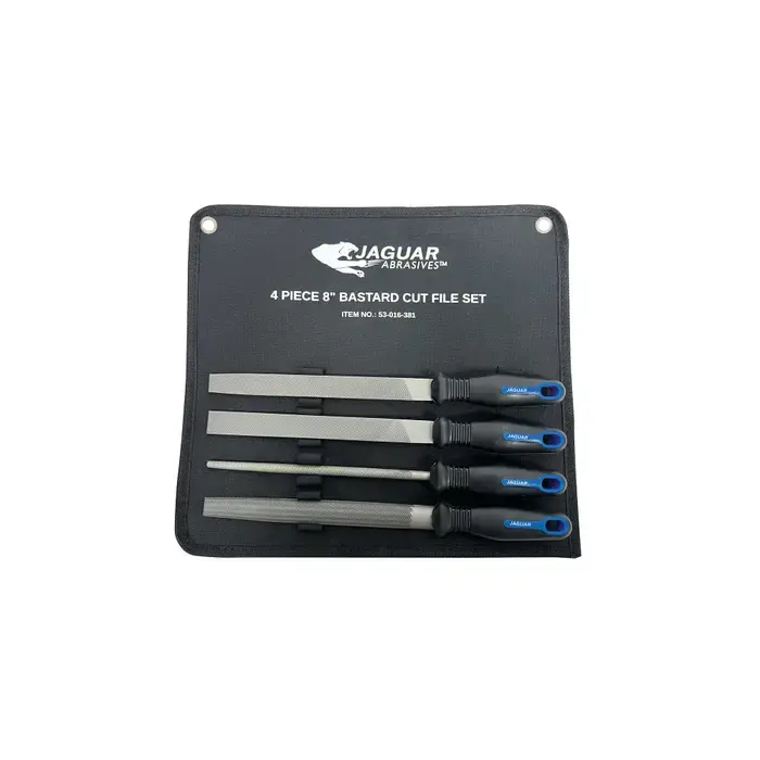Best Price JAGUAR ABRASIVES JAG-04 Flat, Round, Half Round, and Mill, Bastard Cut American Pattern Machinist File - Coarse, Flat, Round, Half Round, and Mill Shape, T12 Carbon Steel