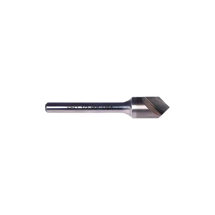 Fresh Stock KEO 919 Carbide Head, Steel Shank, Single Flute Countersink, Ø3/8 x 82°, 1/4 Shank, AlTiN Coated