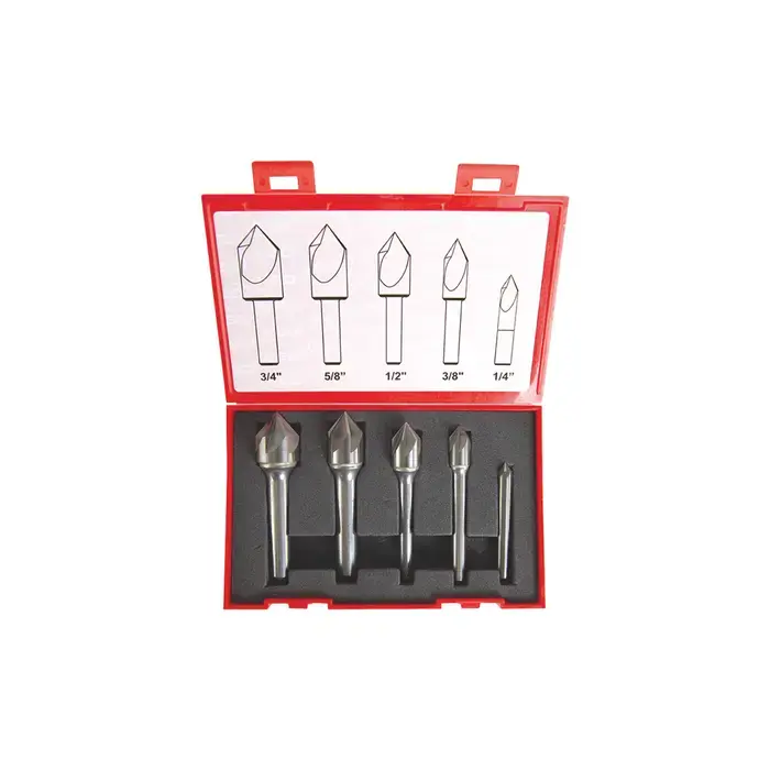 Express Delivery 5 Piece 100° 6 Flute Carbide Countersink Set