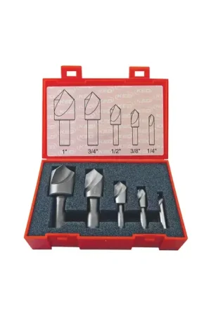 5 Piece 60° Single Flute High Speed Steel Countersink Set Price Cut