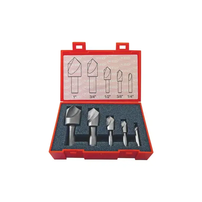 5 Piece 60° Single Flute High Speed Steel Countersink Set Price Cut