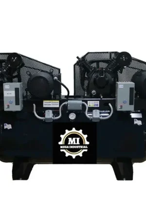 Instant Buy MEGA MP-75120DP3BA Industrial Duplex Electric Air Compressor 120 gal Horizontal Tank